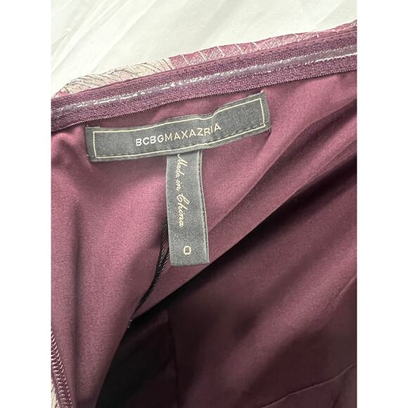 NWT BCBG MAXAZRIA Trailing Foliage One-Shoulder Gown size 0 - Picture 4 of 7